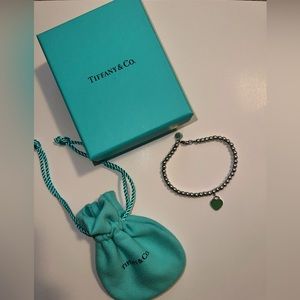 Tiffany & Co. blue heart tag bead bracelet